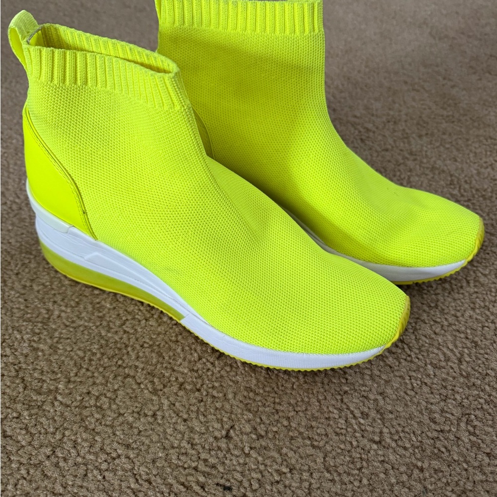 Michael Kors Neon Yellow Sock Sneakers